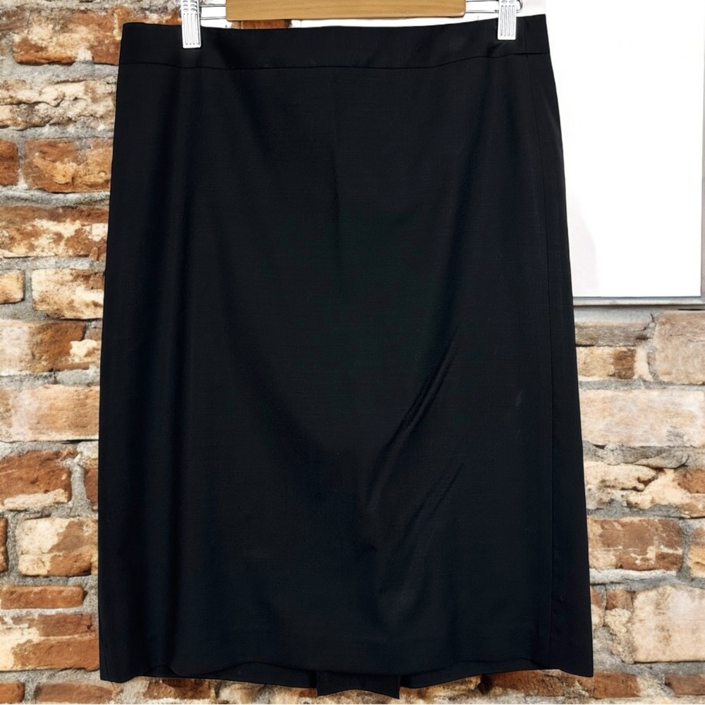 Banana Republic Stretch Wool Blend Knee Length Chic Tailored Pencil Skirt Black - Picture 3 of 10